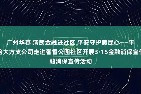 广州华鑫 清朗金融进社区 平安守护暖民心——平安产险大方支公司走进奢香公园社区开展3·15金融消保宣传活动