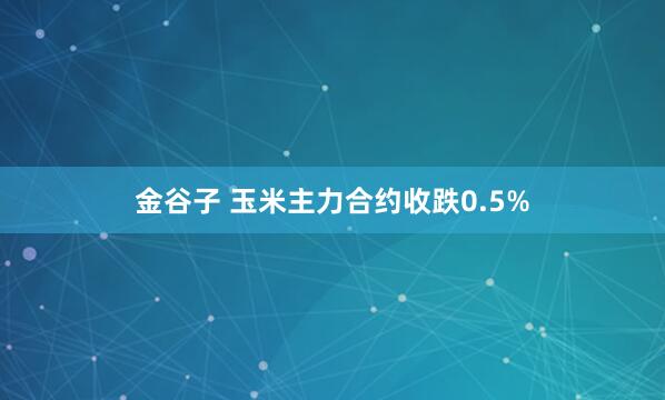 金谷子 玉米主力合约收跌0.5%